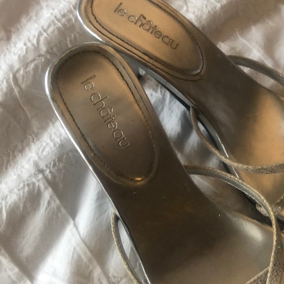 Silver small heel dressy shoe - Picture 3 of 4